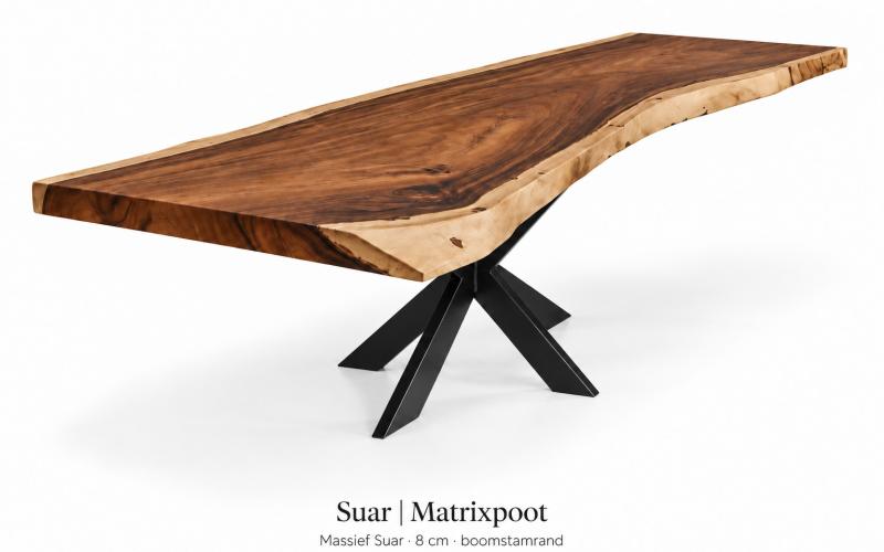 Suar boomstamtafel op maat &ndash; zelf samenstellen